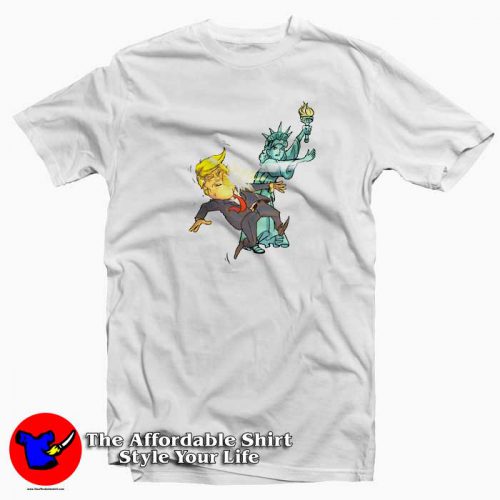 Statue of Liberty Slaps Trump Tshirt 500x500 Funny Statue of Liberty Slaps Trump T Shirt Cheap