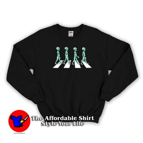 Aliens Walking Parody Crossing Road hnisex Sweater 500x500 Aliens Walking Parody Crossing Road Unisex Sweatshirt On Sale