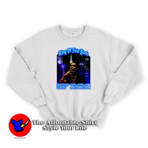 Pop Smoke King of New York White Sweatshirt 500x500 Pop Smoke King of New York White Sweatshirt On Sale