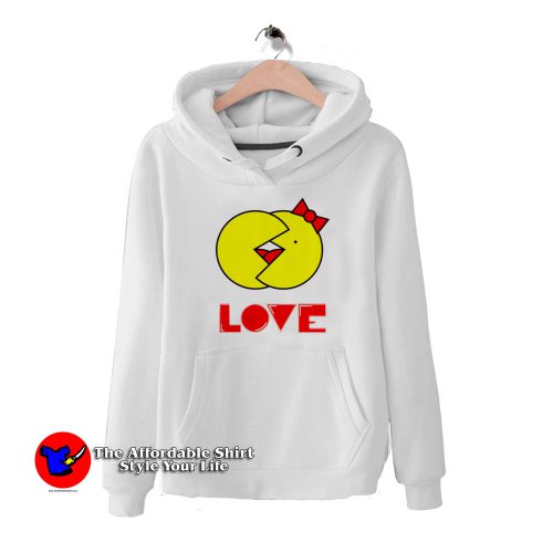 Cute Cartoon Pacman Love Kissing Hoodie 500x500 Cute Cartoon Pacman Love Kissing Hoodie On Sale