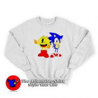 Cute Cartoon Sonic and Pacman Funny Sweatshirt