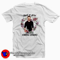 Flowers Heart Just a girl who loves Chris Evans T-shirt