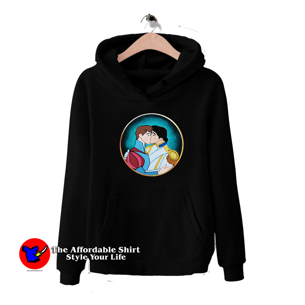 Gay Pride Kissing Disney Prince Funny Hoodie Theaffordableshirt