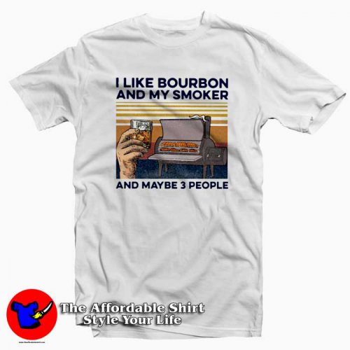 I Like Bourbon And My Smoker 3 People Vintage Tshirt 500x500 I Like Bourbon And My Smoker Vintage T shirt On Sale