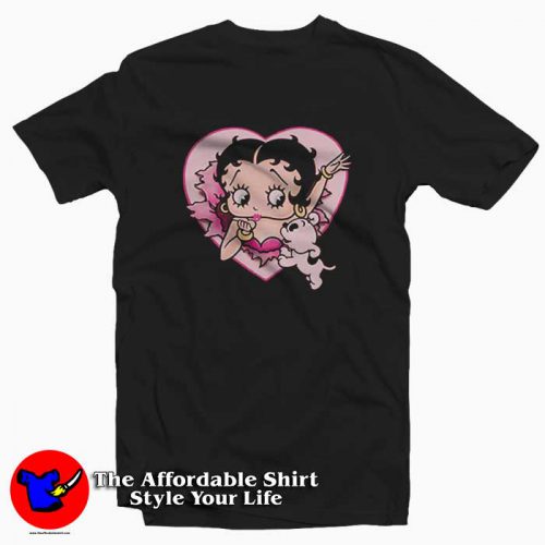 Love Betty Boop And Pudgy Unisex Tshirt 500x500 Love Betty Boop And Pudgy Unisex T shirt On Sale