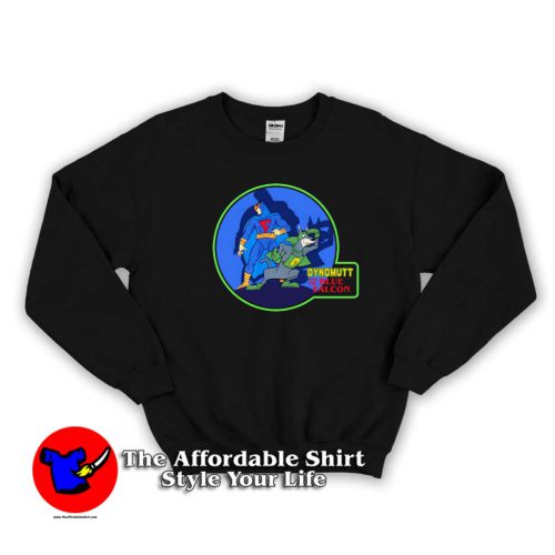 Blue Falcon Dynomutt Cartoon 70s Sweater 500x500 Blue Falcon & Dynomutt Cartoon 70's Sweatshirt On Sale