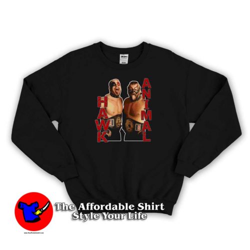 Hawk Animal Road Warriors Wrestling Sweater 500x500 Hawk & Animal Road Warriors Wrestling Sweatshirt On Sale