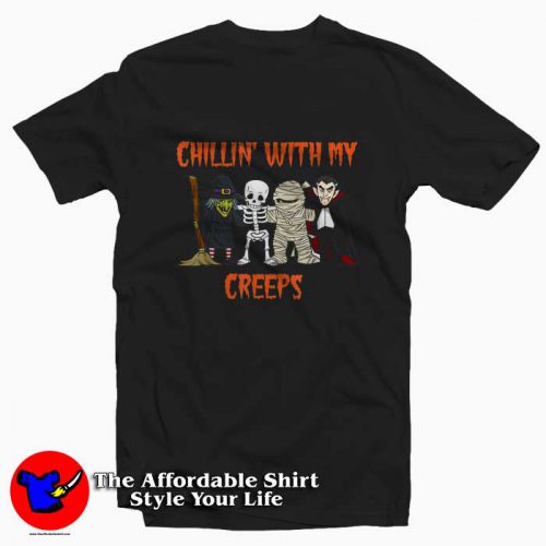 Chillin with My Creeps Vampire Halloween Tshirt 500x500 Chillin with My Creeps Vampire Halloween T shirt On Sale