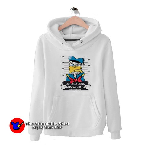 Disney Donald Duck Mugshot Cartoon Hoodie 500x500 Disney Donald Duck Mugshot Cartoon Hoodie On Sale