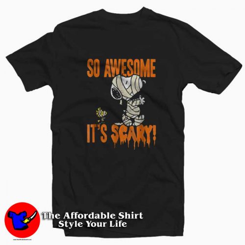 Funny Peanuts Halloween Snoopy Mummy Tshirt 500x500 Funny Peanuts Halloween Snoopy Mummy T shirt On Sale