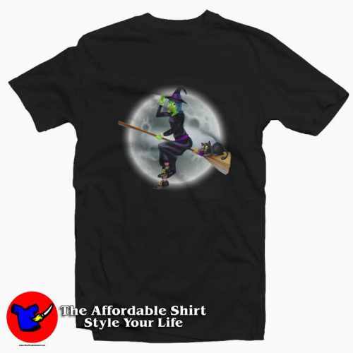 Halloween Witch On A Broomstick Tshirt 500x500 Halloween Witch On A Broomstick Unisex T shirt On Sale