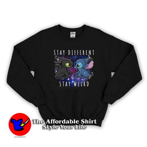 Toothless And Stitch Stay Different Stay WeirdSweater 500x500 Toothless And Stitch Stay Different Stay Weird Sweatshirt On Sale