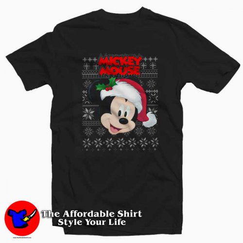 Cute Mickey Mouse Santa Christmas Tshirt 500x500 Cute Mickey Mouse Santa Christmas T shirt On Sale