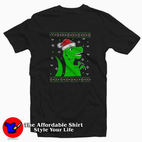 Jurassic Christmas Green Dino Unisex Tshirt 500x500 Jurassic Christmas Green Dino Unisex T shirt On Sale