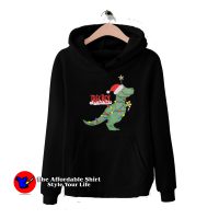 Christmas Tree T-Rex Funny Parody Hoodie