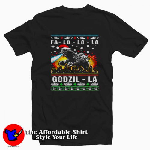 Funny Falalala Godzilla Christmas Unisex Tshirt 500x500 Funny Falalala Godzilla Christmas Unisex T shirt On Sale