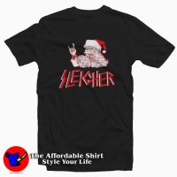 Sleigher Santa Heavy Metal Christmas T-shirt