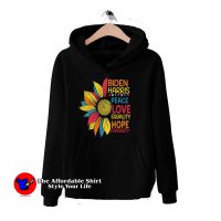 Peace Love Biden Harris Equality Flower Hoodie