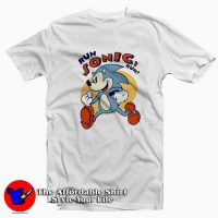 Run Sonic The Hedgehog Cartoon T-shirt