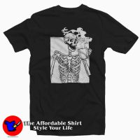 Funny Drinking Coffee Skeleton Unisex T-shirt