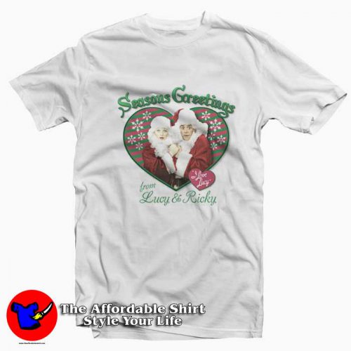 I Love Lucy Seasons Greetings Holiday Unisex T Shirt 500x500 I Love Lucy Seasons Greetings Holiday T shirt On Sale