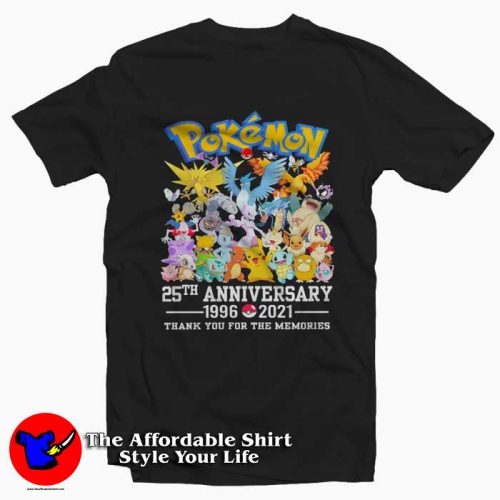 Pokemon 25th Anniversary 1996 2021 T Shirt 500x500 Pokemon 25th Anniversary 1996 2021 T shirt Thank You For The Memories