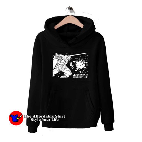 Funny Gundam vs Hello Kitty Unisex Hoodie 500x500 Funny Gundam vs Hello Kitty Unisex Hoodie On Sae