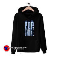 Pop Smoke Chrome Letters & Blue Flames Hoodie