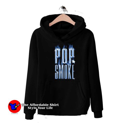 Pop Smoke Chrome Letters Blue Flames Hoodie 500x500 Pop Smoke Chrome Letters & Blue Flames Hoodie On Sale