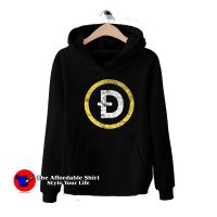 Vintage Dogecoin DOGE Crypto Distressed Logo Hoodie