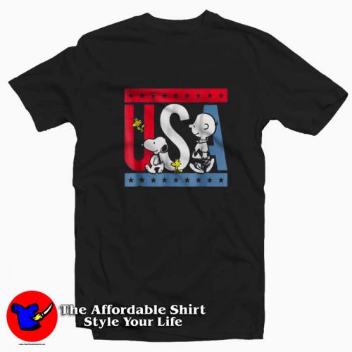 Cute Peanuts Snoopy Americana USA Funny T Shirt 500x500 Cute Peanuts Snoopy Americana USA Funny T shirt On Sale