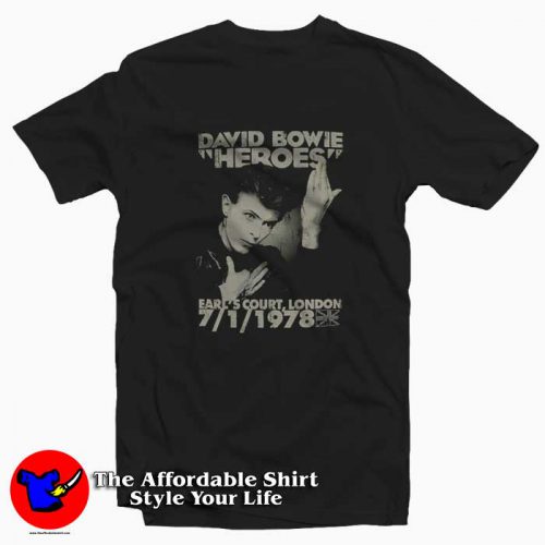 David Bowie Heroes Earls Court 1978 Unisex T Shirt 500x500 David Bowie Heroes Earls Court 1978 Unisex T shirt On Sale