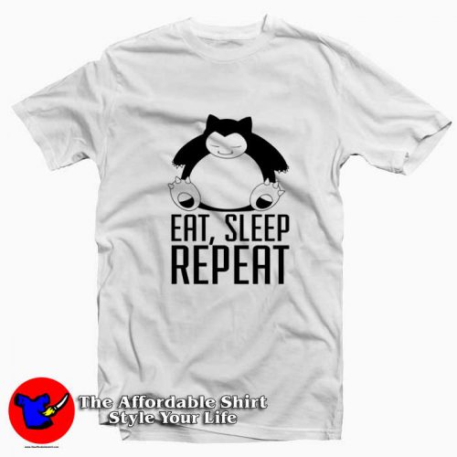 Funny Pokemon Snorlax Eat Sleep Repeat T Shirt 500x500 Funny Pokemon Snorlax Eat Sleep Repeat T shirt On Sale