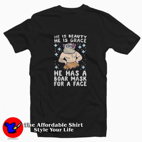 He Has a Boar Mask for a Face Demon Slayer T Shirt 500x500 He Has a Boar Mask for a Face Demon Slayer T shirt On Sale