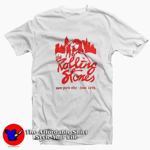 The Rolling Stones Mick Jagger June 1975 NYC T Shirt 500x500 The Rolling Stones Mick Jagger June 1975 NYC T shirt On Sale