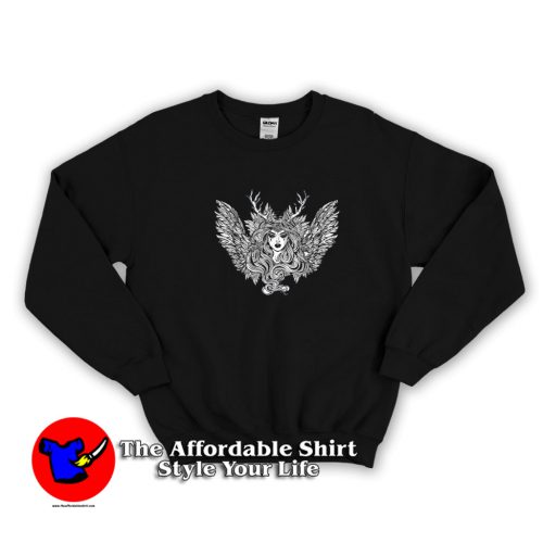 Horned Evil Angel Goth Satanic Halloween Sweatshirt 500x500 Horned Evil Angel Goth Satanic Halloween Sweatshirt On Sale