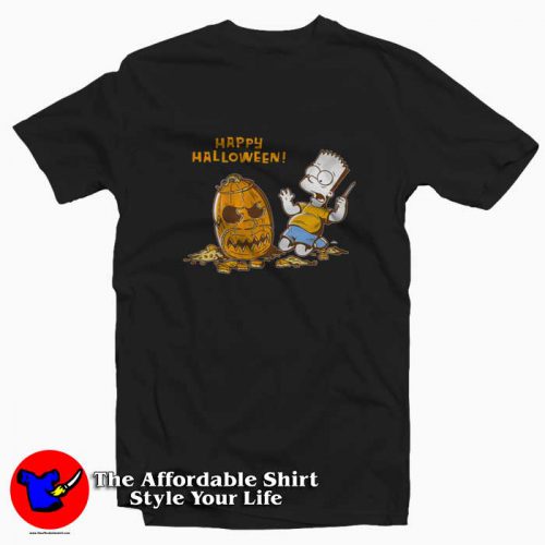 The Simpsons Bart Carves A Homer Pumpkin T Shirt 500x500 The Simpsons Bart Carves A Homer Pumpkin T shirt On Sale