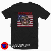 Meowica USA Patriotic Kitty American Flag T-shirt