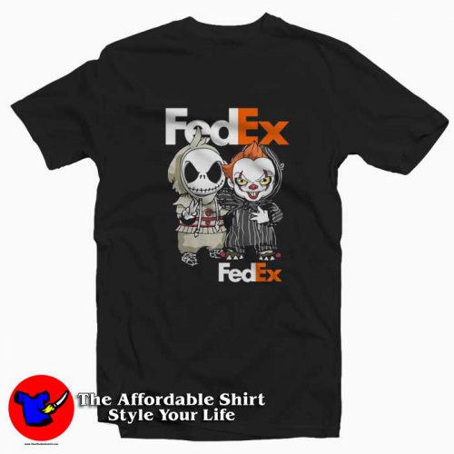 Baby Jack Skeleton and Baby Pennywise Fedex T Shirt 500x500 Baby Jack Skeleton and Baby Pennywise Fedex T shirt On Sale