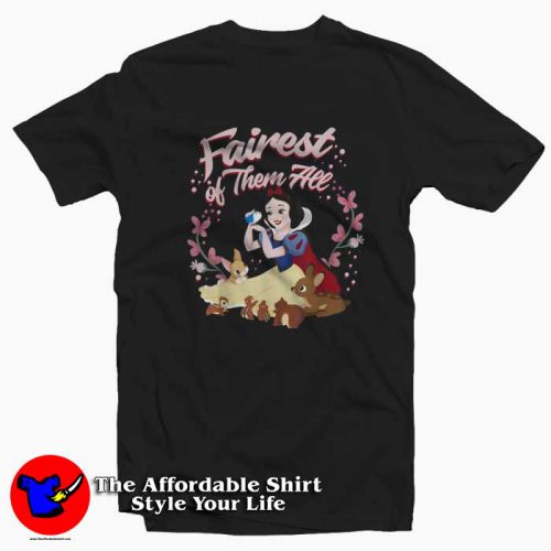 Disney Snow White Fairest Floral Wreath Graphic T Shirt 500x500 Disney Snow White Fairest Floral Wreath Graphic T shirt On Sale