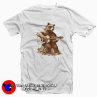 Funny Bear Playing Guitar Graphic Unisex T-shirt