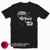 Karl Lagerfeld And Cat Graphic Vintage Unisex T-shirt