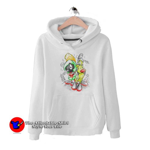 Marvin The Martian Cartoon With Baby Dog Hoodie 500x500 Marvin The Martian Cartoon With Baby Dog Hoodie On Sale