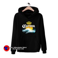 Corona Extra Beer Cerveza Sunset Surf Distressed Hoodie