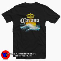 Corona Extra Beer Cerveza Sunset Surf Distressed T-shirt