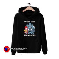 Fight Evil Read Books Funny Cartoon Unisex Hoodie