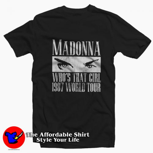 Madonna Whos That Girl 1987 World Tour T Shirt 500x500 Madonna Who's That Girl 1987 World Tour T shirt On Sale