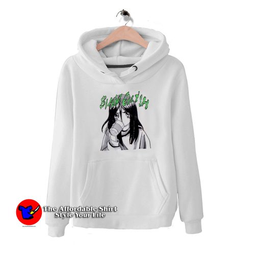 Billie Eilish Anime Portrait With Cup Unisex Hoodie 500x500 Billie Eilish Anime Portrait With Cup Unisex Hoodie On Sale