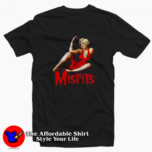 Vintage Misfits Marilyn Monroe in Red Unisex T Shirt 500x500 Vintage Misfits Marilyn Monroe in Red Unisex T shirt On Sale