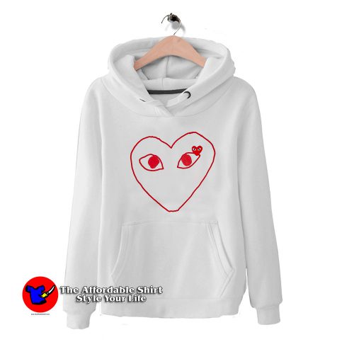 Comme des Garcons PLAY Outline Heart Hoodie 500x500 Comme des Garcons Play Outline Heart Unisex Hoodie On Sale